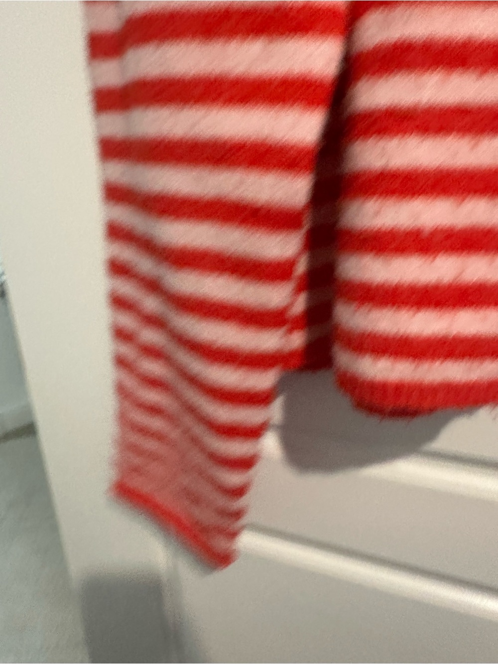 Carly Jean Los Angeles Red and pink Striped Button-Front Cardigan - Picture 2 of 5